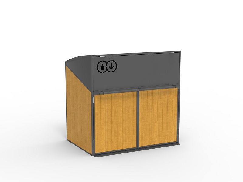 Контейнерный шкаф для ТБО «Модуль» с деревянным фасадом Aviator 255.05.02